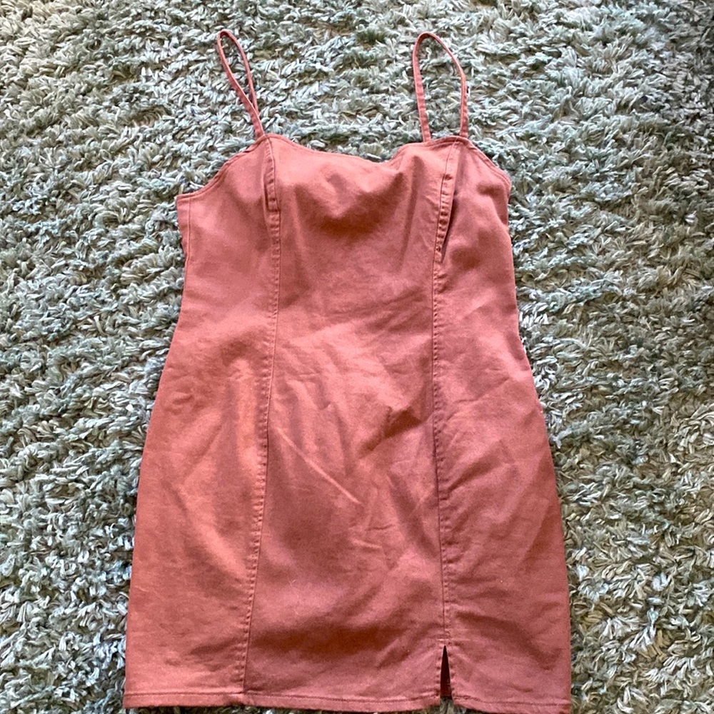 Brown denim dress
